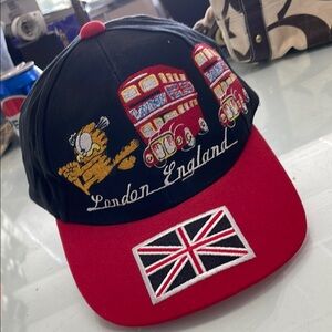 Unisex Vintage Garfield X London England Dad Hat New NWT BLK Red Rare OSFM